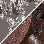 стекло и металл Clear Crystal And Antique Copper Rust