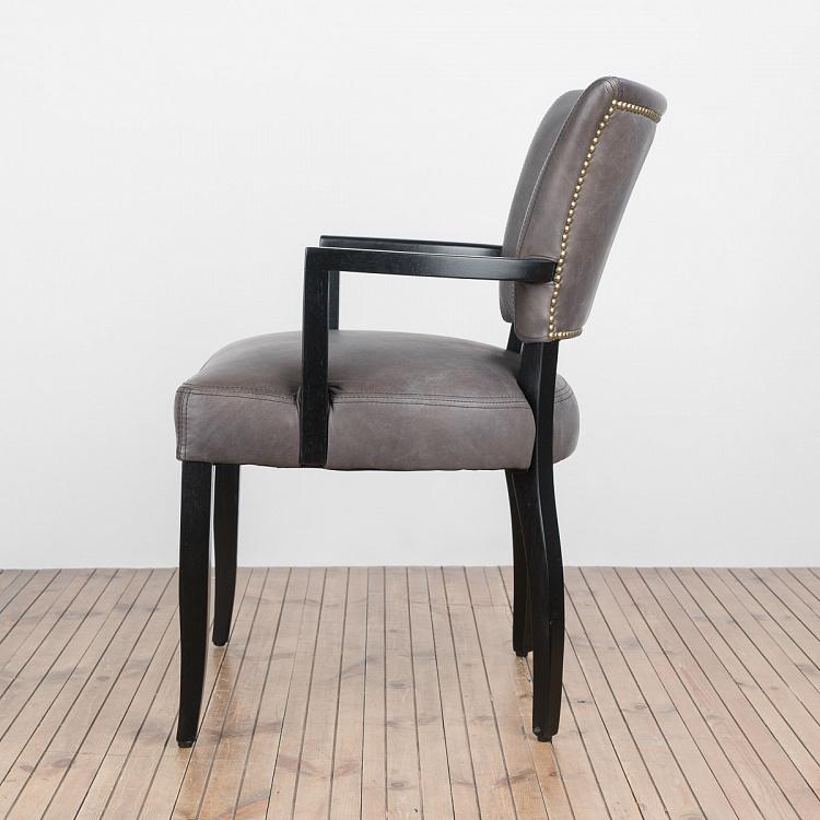 Стул Мими с подлокотниками, чёрные ножки Mimi Dining Chair With Arms, Black Wood