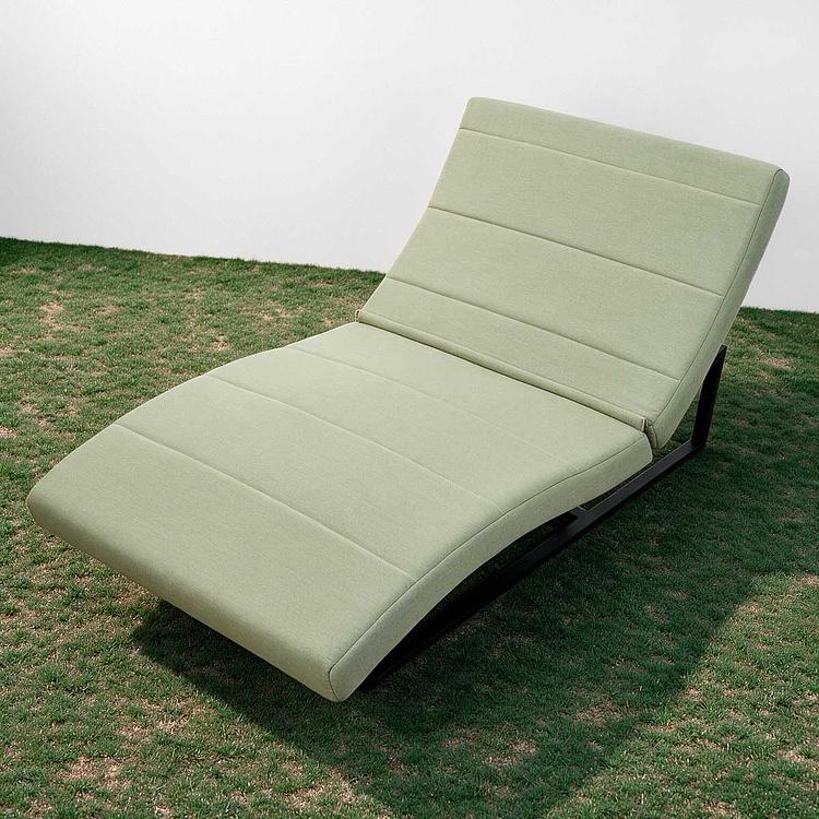 Садовый шезлонг-лежак Wave Lounger, Black акриловая ткань Almond - ракурс 6