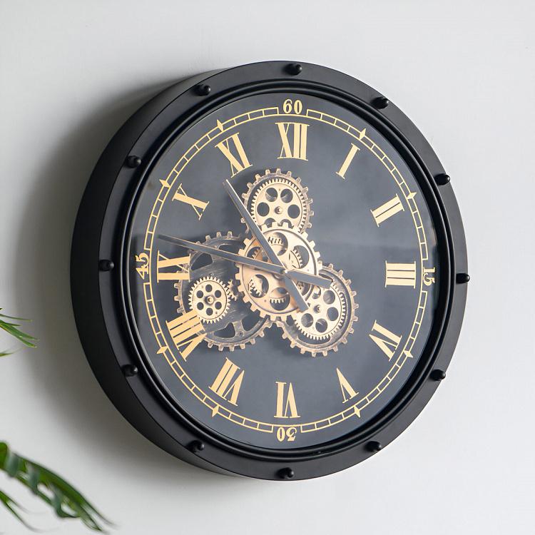 Настенные часы Индастриал Антик с шестерёнками Industrial Antique Look Wall Clock With Gears