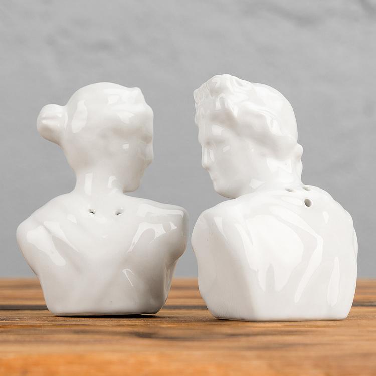 Набор для специй Фарфоровые бюсты Set Of 2 Salt And Pepper Porcelain Statues