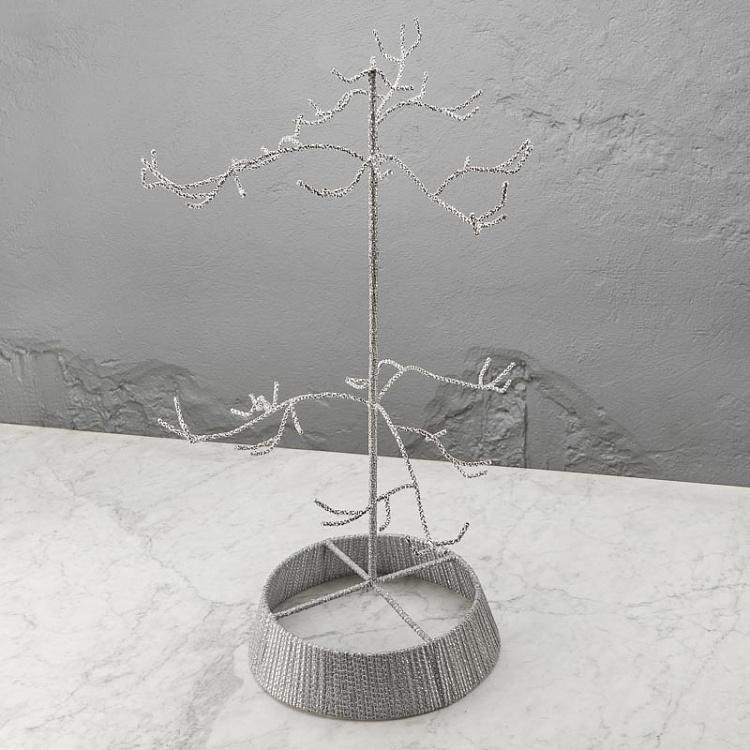 Каркас для развески новогодних украшений Серебристое дерево Twig Display Tree Silver 86 cm