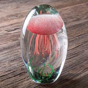 Glass Paperweight Noctiluca Jellyfish