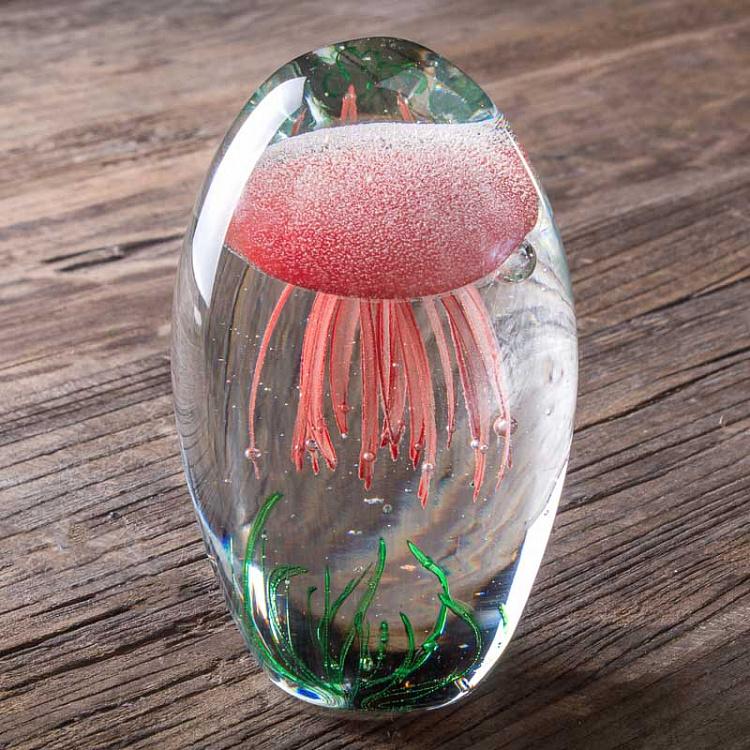 Glass Paperweight Noctiluca Jellyfish