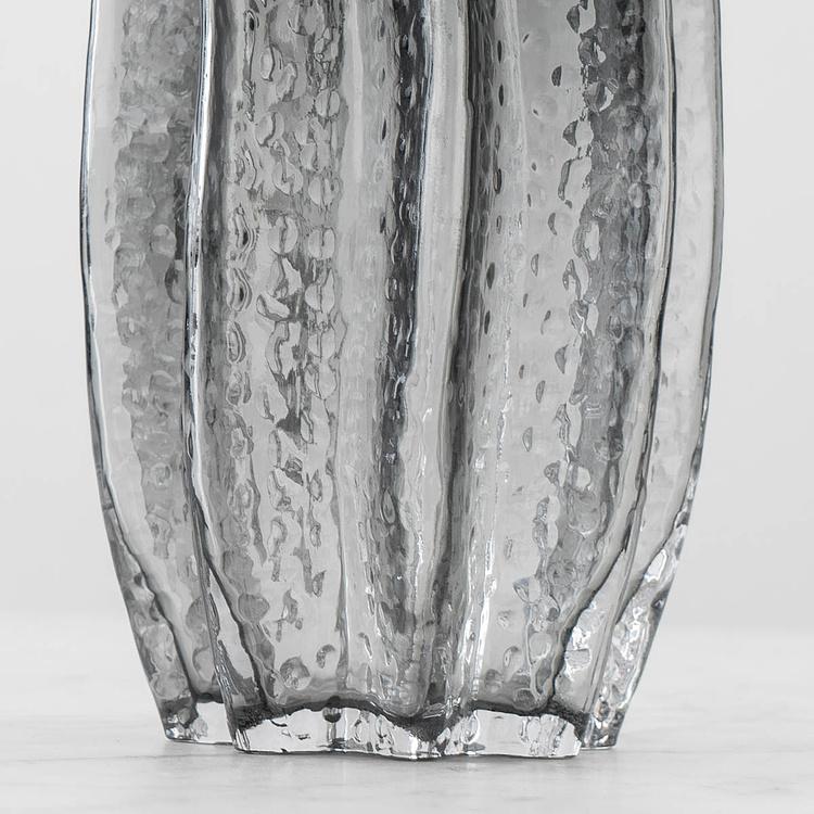 Серая ваза Карамбола, L Carambola Shape Grey Glass Vase Large