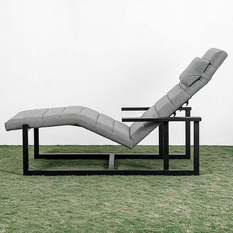 Садовый шезлонг-лежак Roxy Lounger, Black акриловая ткань Flanelle - ракурс 4