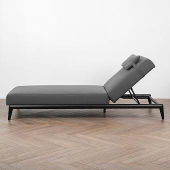 Садовый шезлонг-лежак Dune Lounger, Black акриловая ткань Anthracite Carbon - ракурс 3