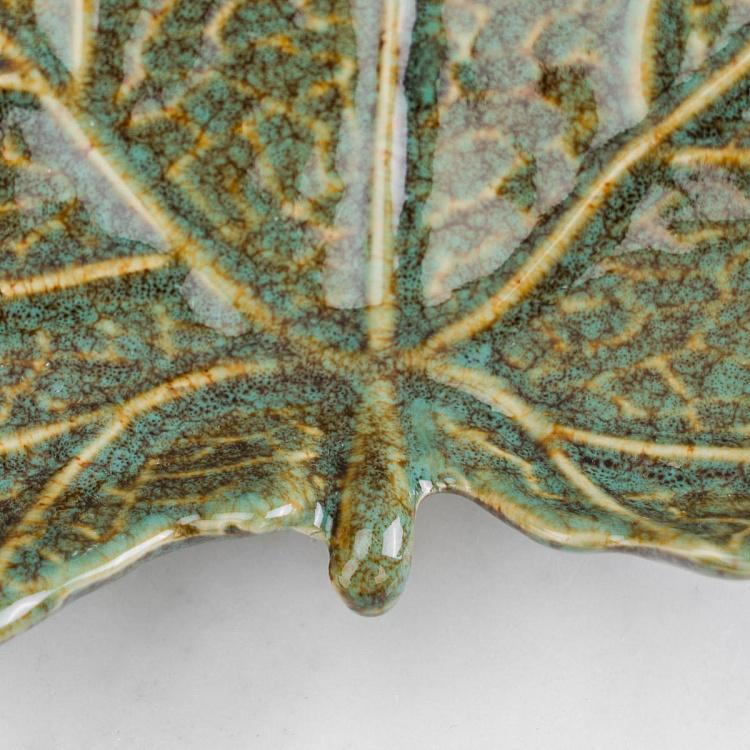 Керамическое блюдо Зелёный лист Ceramic Green Leaf Dish