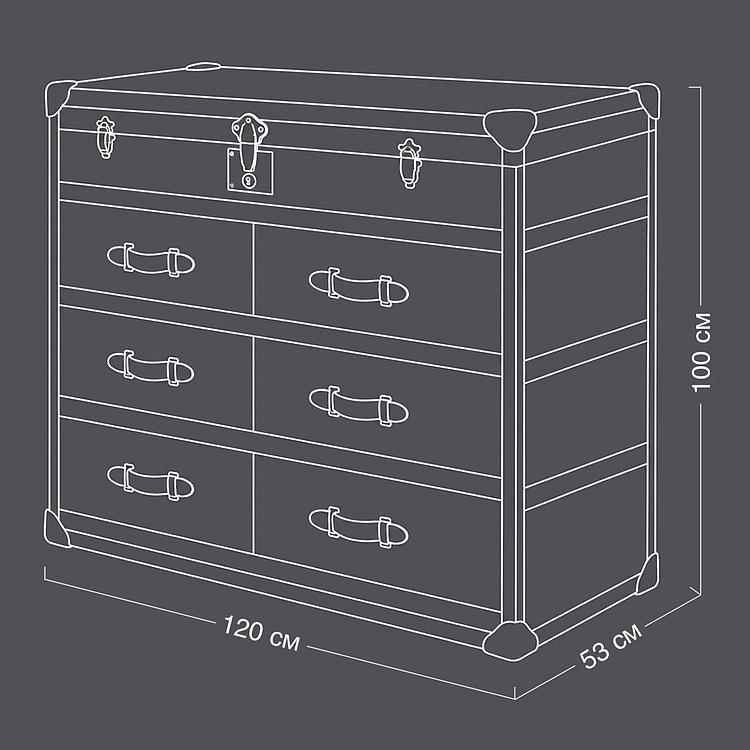 Комод-сундук Transatlantic Chest Large, Light Wood D натуральная кожа Vintage Brown - ракурс 16