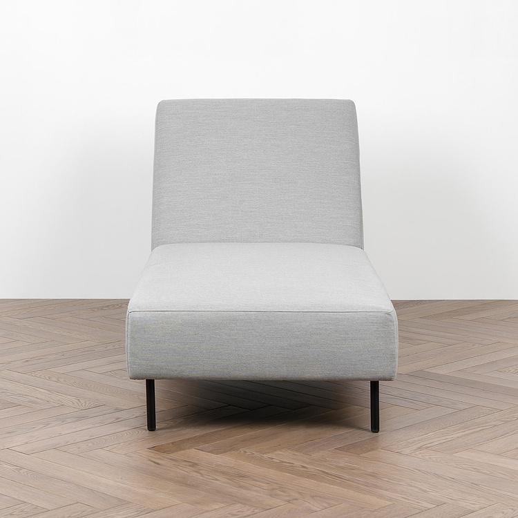 Садовый шезлонг-лежак Chic Lounger, Black акриловая ткань Lead Chine - ракурс 2