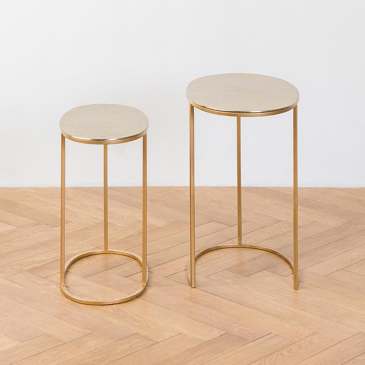 Набор из двух журнальных столиков золотистого цвета Set Of 2 Side Tables Gold