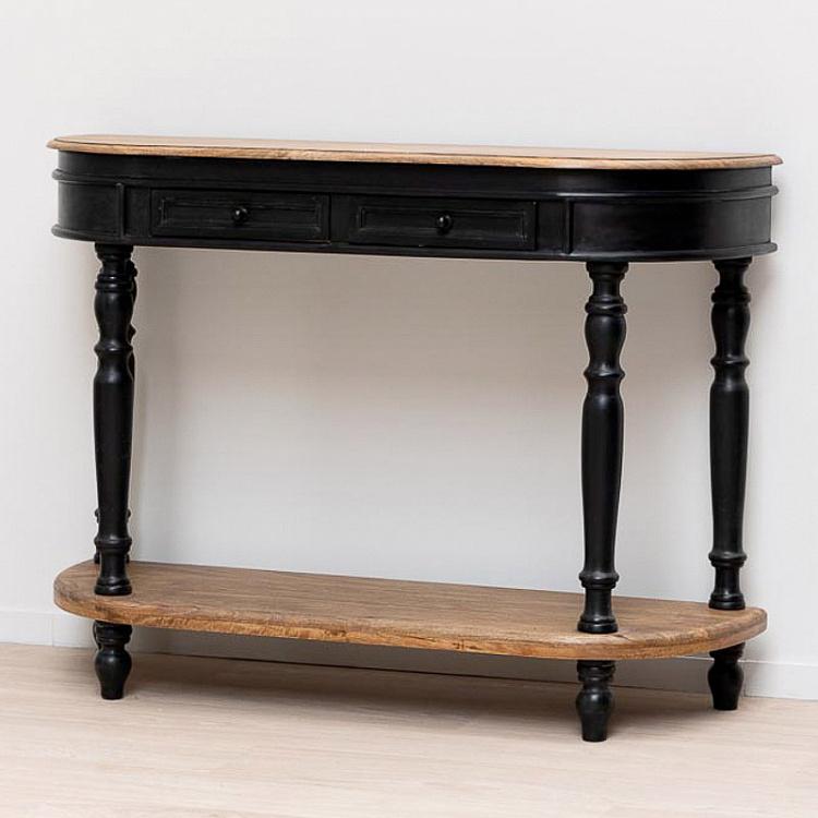 Nevermore Black Console With Low Shelf