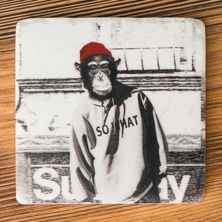 Набор из четырёх подставок под стаканы Киноцефалы Set Of 4 Stone Coasters Cynocephalus