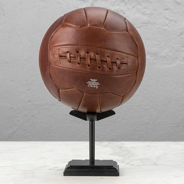 Кожаный мяч 1954 на деревянной подставке Match Ball 1954 With Stand