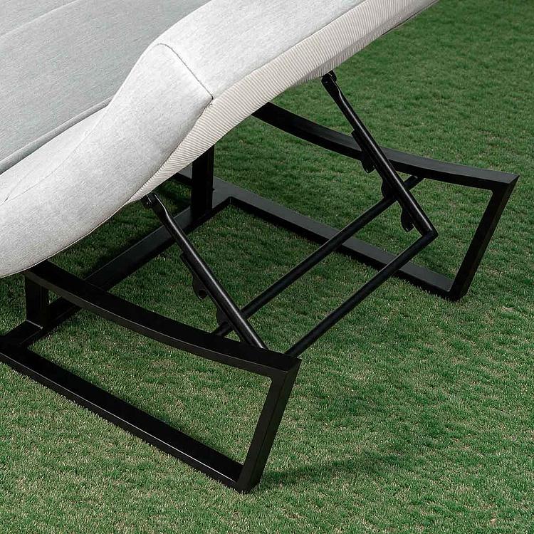 Садовый шезлонг-лежак Wave Lounger, Black акриловая ткань Lead Chine - ракурс 7