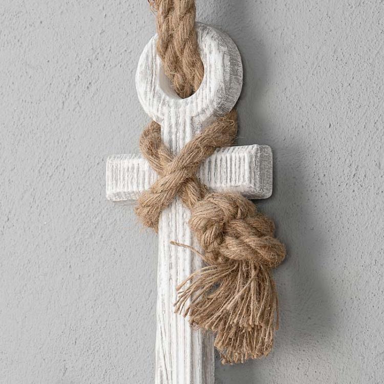 Подвесное украшение на верёвке Бежевый якорь Anchor With Rope Beige