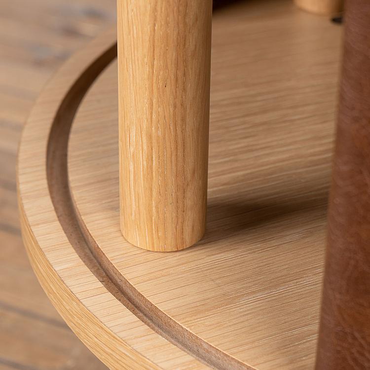 Прикроватный столик Audacious Side Table Without USB, Oak экокожа Hazelnut Faux Leather - ракурс 9