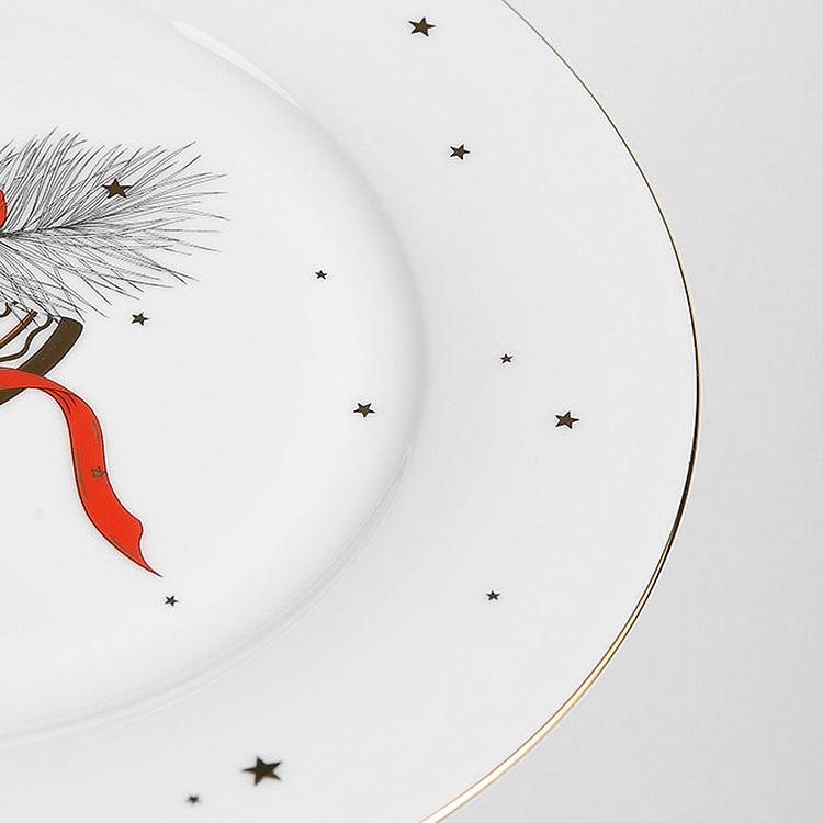 Обеденная тарелка Новогодняя с колокольчиками New Year Bells Dinner Plate