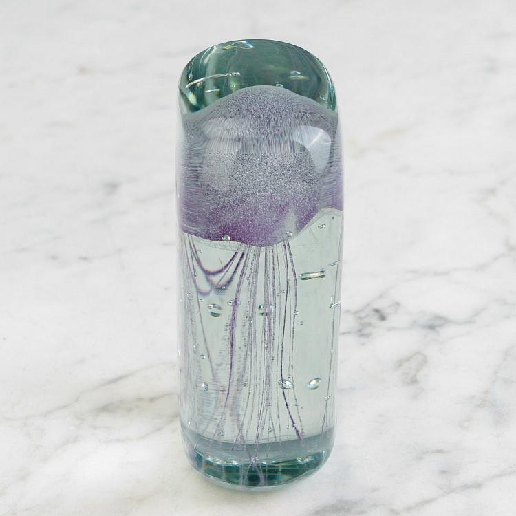 Пресс-папье Розовая медуза Rectangular Glass Paperweight Pink Jellyfish