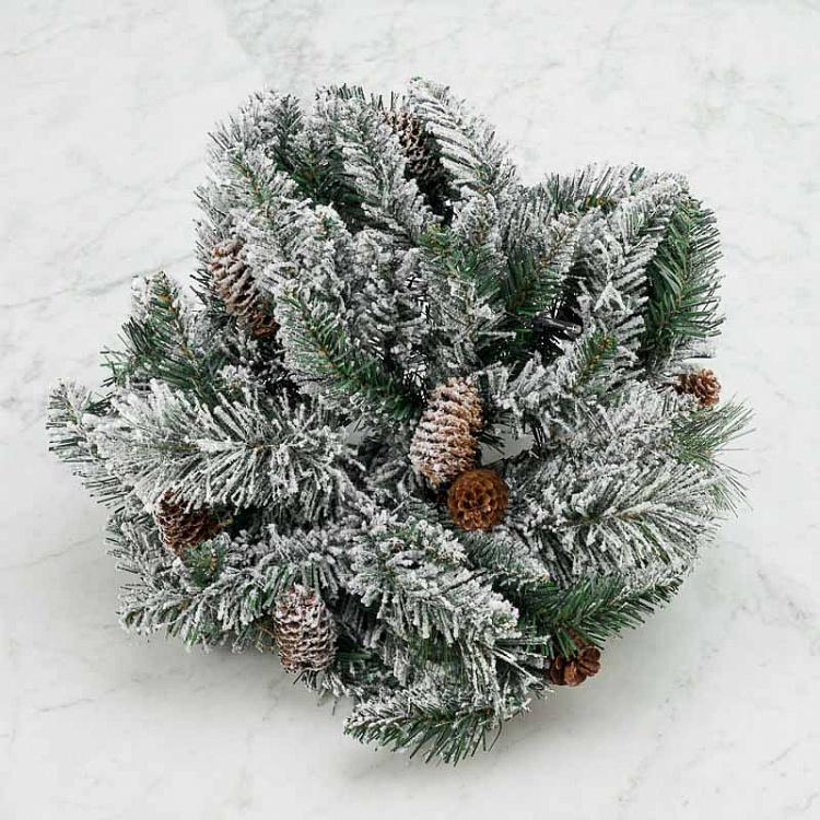 Новогоднее украшение с подсветкой Снег на ёлке, S 35 Led Light Flock Pine Snowflake Battery Operated 40 cm