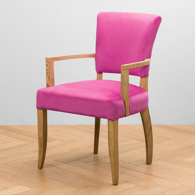 Стул Мами с подлокотниками, светлые ножки Mami Dining Chair With Arms, Oak Brown