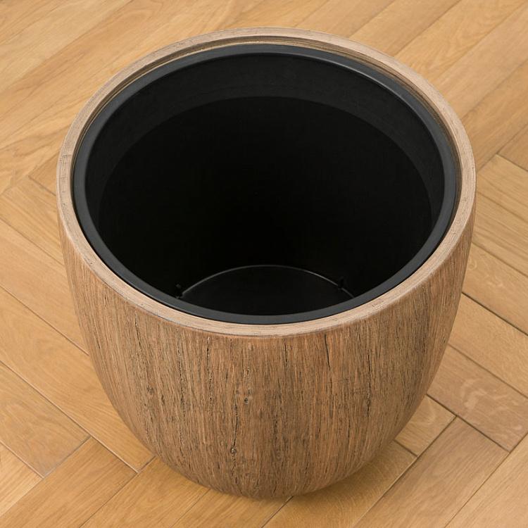 Кашпо-чаша Эффектори, светлый дуб, XL Effectory Wood Bowl Pot Light Oak Extra Large