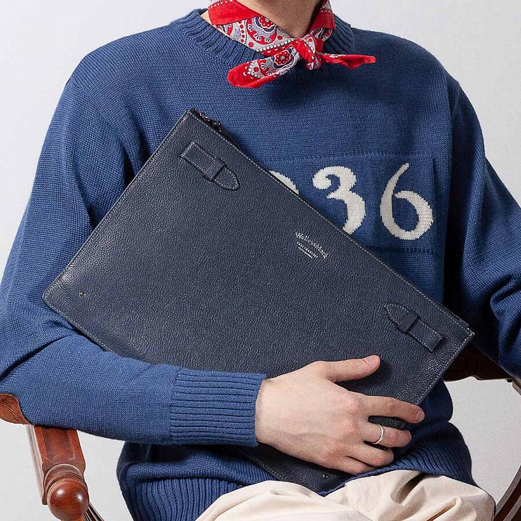 Синий кожаный чехол для ноутбука, диагональ 13' Guard Laptop Case 13, Blue Grain