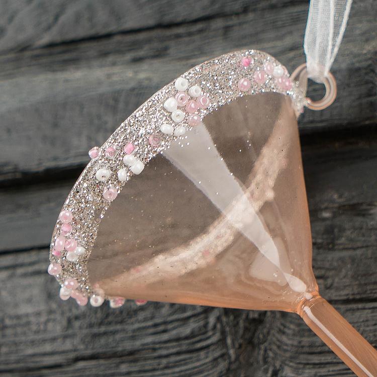 Ёлочная игрушка Hanger Martini Glass Pink 9 cm - ракурс 4