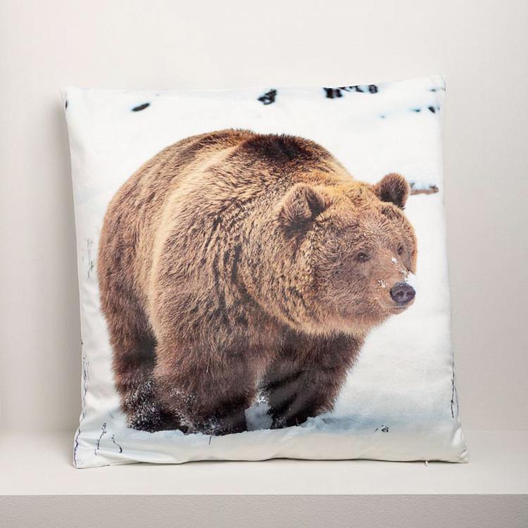 Декоративная подушка Медведь в снегу Bear In Snowy Landscape Cushion