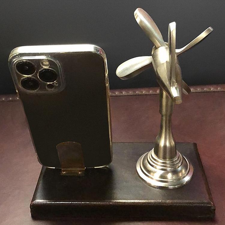 Держатель для телефона с пропеллером на подставке Smartphone Holder Propeller On Leather Stand