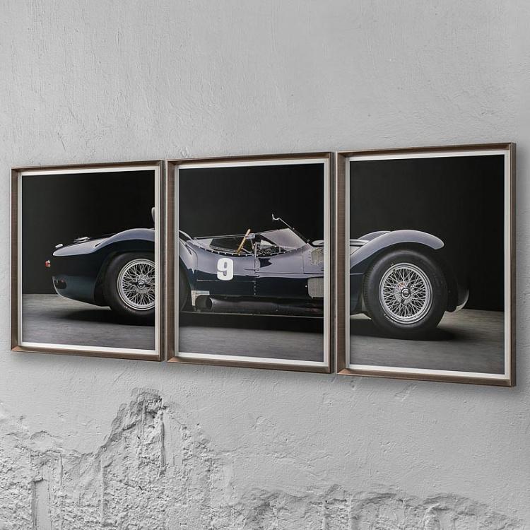 Set Of 3 Maserati Birdcage, Pewter Frame