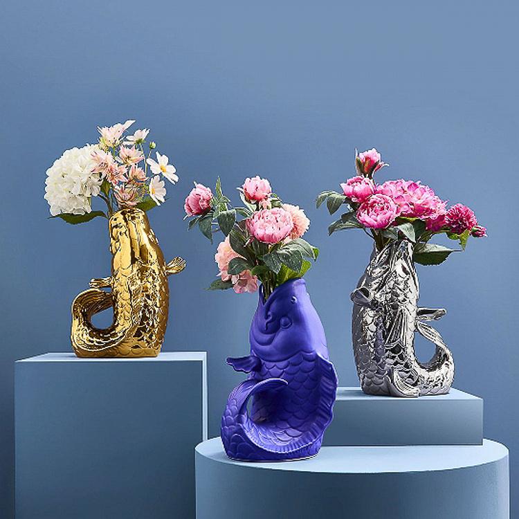 Ваза серебристого цвета Блабб Blubb Silver Vase