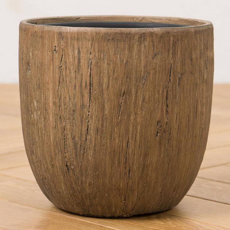 Кашпо-чаша Эффектори, светлый дуб, S Effectory Wood Bowl Pot Light Oak Small