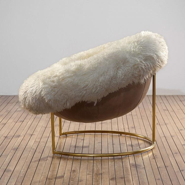 Кресло Пещера, ножки цвета латуни Cave Chair, Shiny Brass