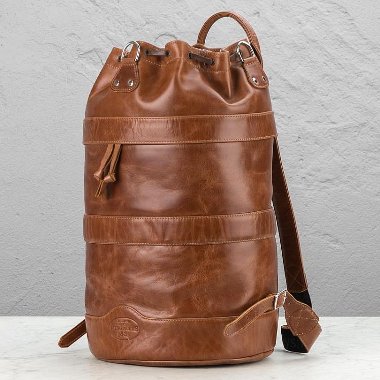 Коричневый винтажный кожаный мужской рюкзак P39 в виде боксёрской груши P39 Backpack, Old Brown