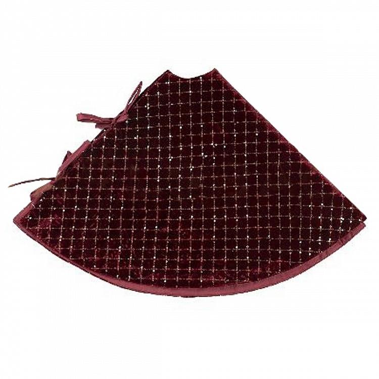 Christmas Tree Skirt Burgundy And Gold 93 cm