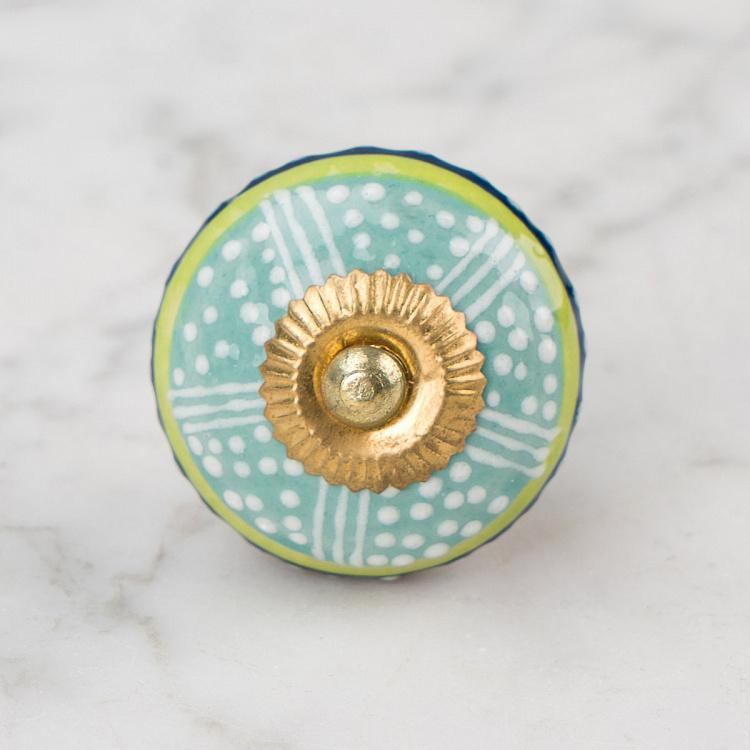 Мебельная ручка с бирюзовым рельефом Turquoise Relief Design Knob