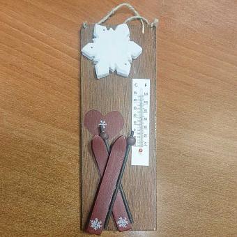 Wooden Thermometer With Ski And Snowflakes 24 cm discount3