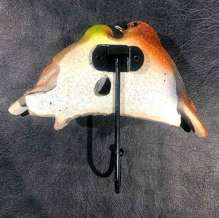 Крючок Две птицы на ветке 2 Stoneware Birds Rack 1 Hook