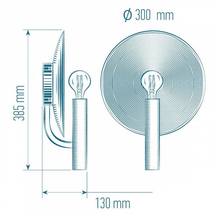 Бра Орбис, золотая поталь, S Wall Lamp Mind And Object Orbis Small, Gold