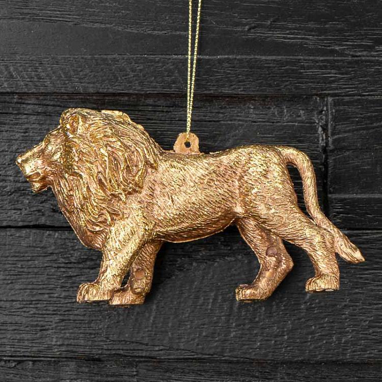 Ёлочная игрушка Золотой лев Hanger Lion Gold 12,5 cm