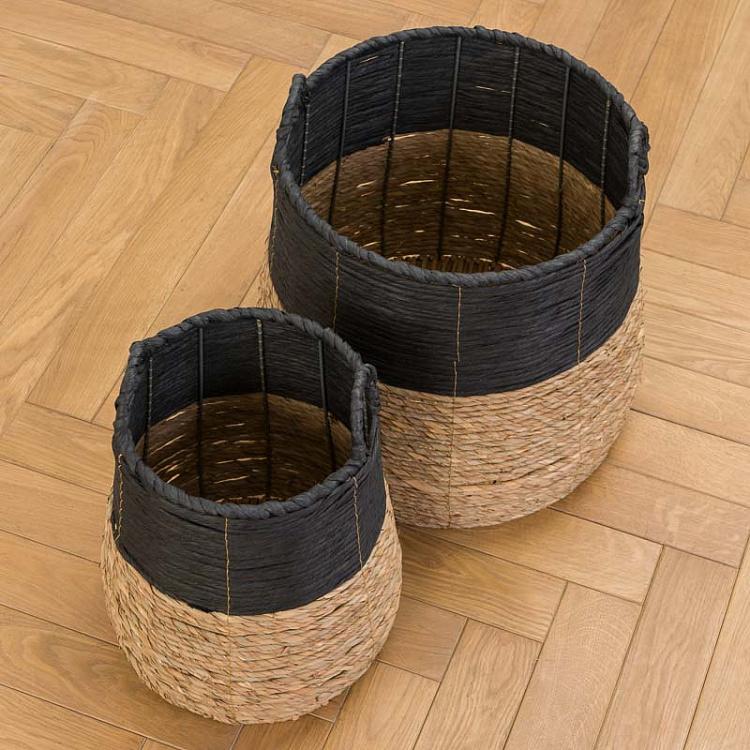 Набор из двух двухцветных корзин для хранения Set Of 2 Two Tone Baskets