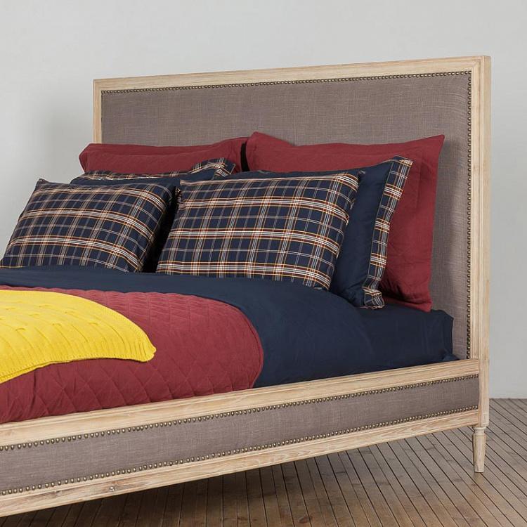 Полутороспальная кровать Александра, стираный лён Alexandra Bed, CC Linen Stone
