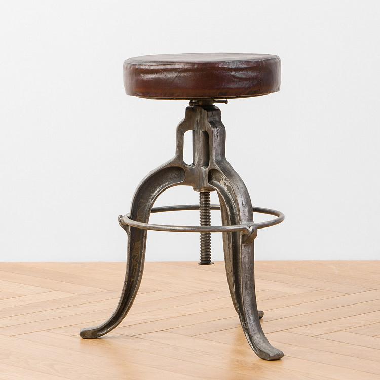 Saloon Stool With Leather Seat