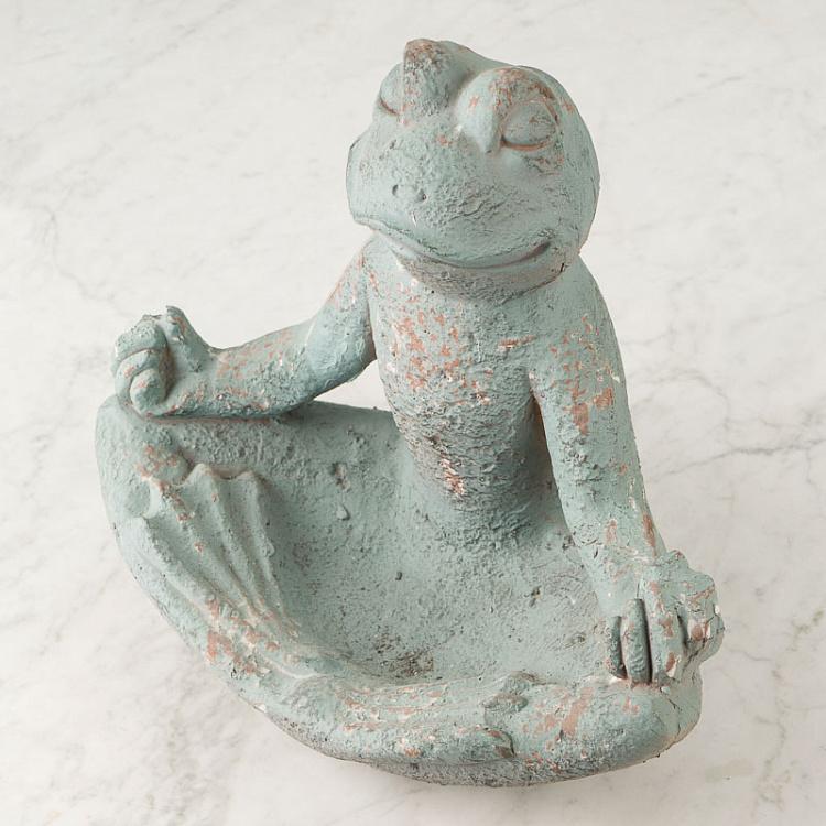Статуэтка Медитирующая лягушка Meditating Frog Antique Grey