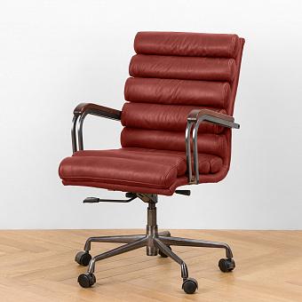 Ufficio Torino Armchair, Red Brown Wood D