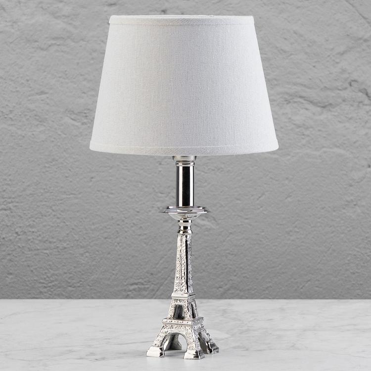 Настольная лампа с абажуром Эйфелева башня Eiffel Tower Silver Patina Table Lamp With Shade