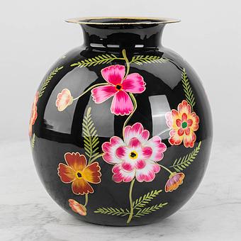 Metal Vase Lorea Hand Painted