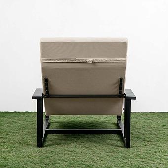 Садовый шезлонг-лежак Roxy Lounger, Black акриловая ткань Light Stone - ракурс 6