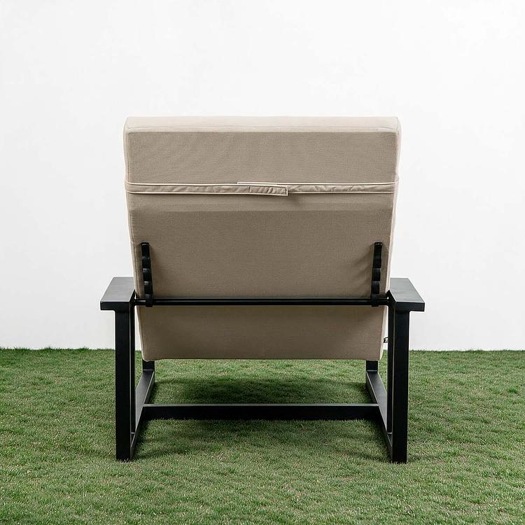 Садовый шезлонг-лежак Roxy Lounger, Black акриловая ткань Light Stone - ракурс 6